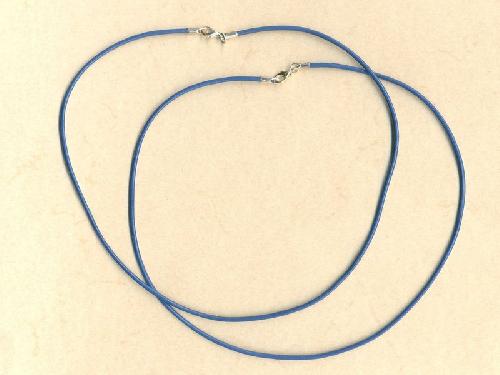 Ko�en� n�hrdeln�k 2mm / 40cm modr�